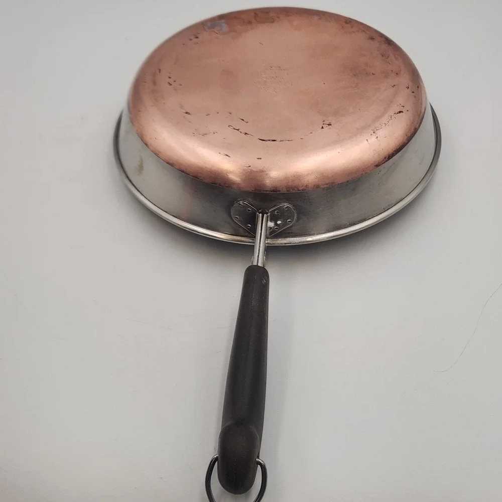 Vintage Revere Ware Fry Pan 9 Inch Copper Stainless Steel Skillet Clinton IL USA